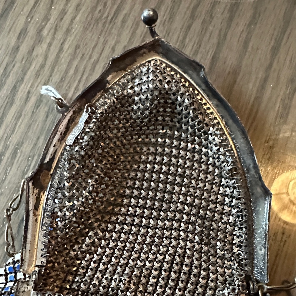 Whiting & Davis Blue and Silver Mesh Bag - Picture 4 of 5